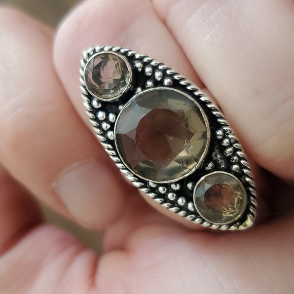 New Smoky Topaz Silver Ring. - Picture 9 of 10